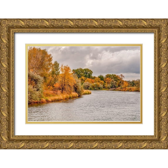 Murdock, Ramona 24x17 Gold Ornate Wood Framed with Double Matting Museum Art Print Titled - Snake River Autumn III