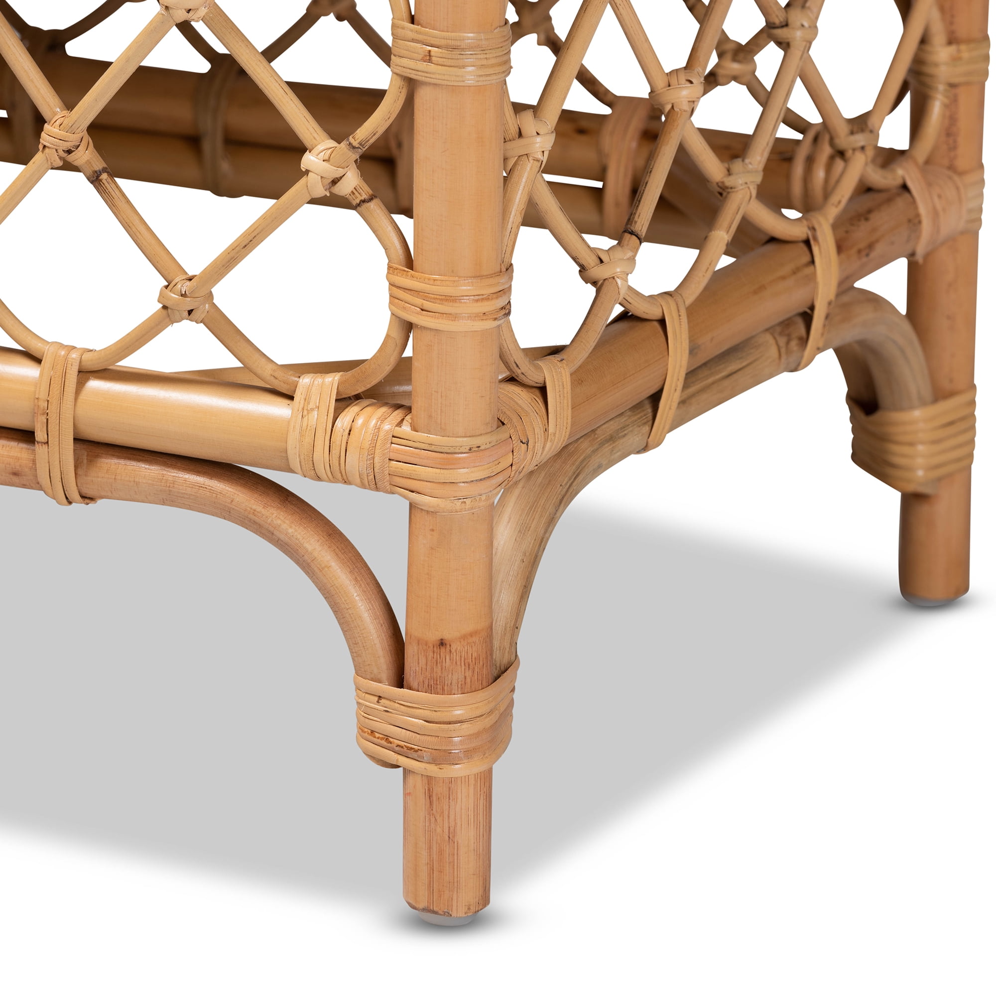 bali & pari Orchard Rattan BOHO Bench, Natural Brown