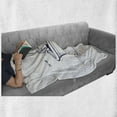 thumbnail image 6 of Wine Soft Flannel Fleece Throw Blanket, Young Woman Relaxing on the Bathroom with Glass of Wine Drawing Art, Cozy Plush for Indoor and Outdoor Use, 70" x 90", Dark Blue Red White, by Ambesonne, 6 of 6