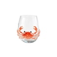 thumbnail image 2 of Artisanal Blue Ringed Octopus Glassware, 3D Octopuses Stemless Wine Glasses, Handcrafted Marine Animal Bar Glass(Crab), 2 of 8