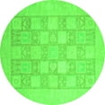 thumbnail image 1 of Ahgly Company Indoor Round Abstract Green Modern Area Rugs, 6' Round, 1 of 4