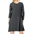 thumbnail image 3 of Femmes Pissenlit Imprimé Cou à Manches Longues A-Ligne Mini Robe, 3 of 5