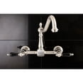 thumbnail image 3 of Kingston Brass KS1248PKL Duchess Wall Mount Bridge Kitchen Faucet, Brushed Nickel, 3 of 4