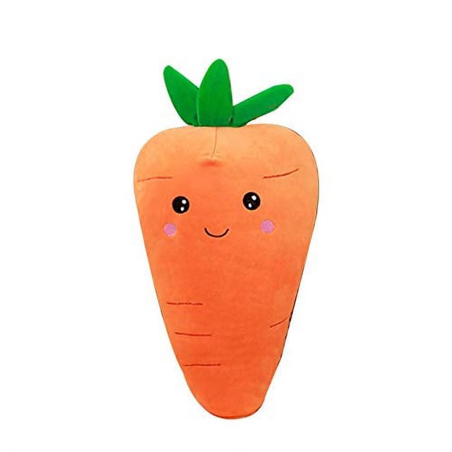WOVTE - Peluche de zanahoria de dibujos animados, bonito juguete de zanahoria con forma de almohada, muñeco de zanahoria suave para niñas
