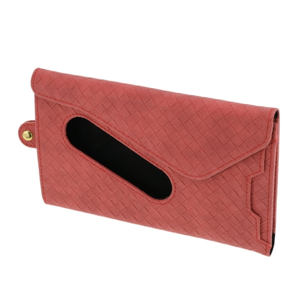 Clip para gafas de sol para coche Unique Bargains con soporte magnético universal para parasol de gafas de sol ante rojo 22x12.5cm 1 Pcs