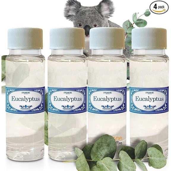 Concentrated Eucalyptus 2.0 fl oz Fragrances Oil 4 Pack for Use in Water Vacuums Like Hyla, Rainbow, Sirena, Diffusers, Aromatherapy, Rainmate