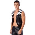 thumbnail image 2 of Sxiwei Western Theme Faux Leather Cowboy Vest with Fringe Wild West Costume Halloween Cosplay Black XXL, 2 of 7