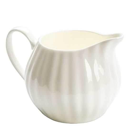 Qeeadeea/bouteille de Lait Blanche, Pichet à Crème pour Café Lait, Ensemble de Service à Café, Pichet à Crème 10.6oz-Blanc-300ml/10.6oz