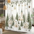 thumbnail image 2 of Tchckioa Christmas Snowy Home Shower Curtain for Bathroom,Waterproof and Privacy Hooks Bath Curtain,72x78, 2 of 6