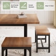 thumbnail image 4 of iPormis Dining Table Set, 7-Piece Extendable Table from 63" Large Extendable Kitchen Table Set for 4-8 People, Mid-Century Dining Room Table with 6 Square Stools,Walnut, 4 of 7