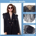 thumbnail image 3 of 2 PCS Leather Tassel Shoulder Epaulet Punk Leather Beads Chain Shoulder Board Brooch Badge Crystal Epaulet Fringe Shoulder Badge Rhinestone Applique Dance Punk Costume, 3 of 7
