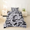 thumbnail image 2 of Castle Fairy Camo Wildlife Twin Duvet Cover,Deer Bear Turkey Dog Twin Bedding,Gray White Black,Black Reversible,2pcs,No Comforter,1 Duvet Cover and 1 Pillowcase, 2 of 5