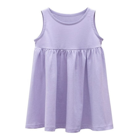 

Summer Dresses For Girls Toddler Kids Baby Sleeveless Casual A Line Twirly Skater For School Party Princess Formal Dress