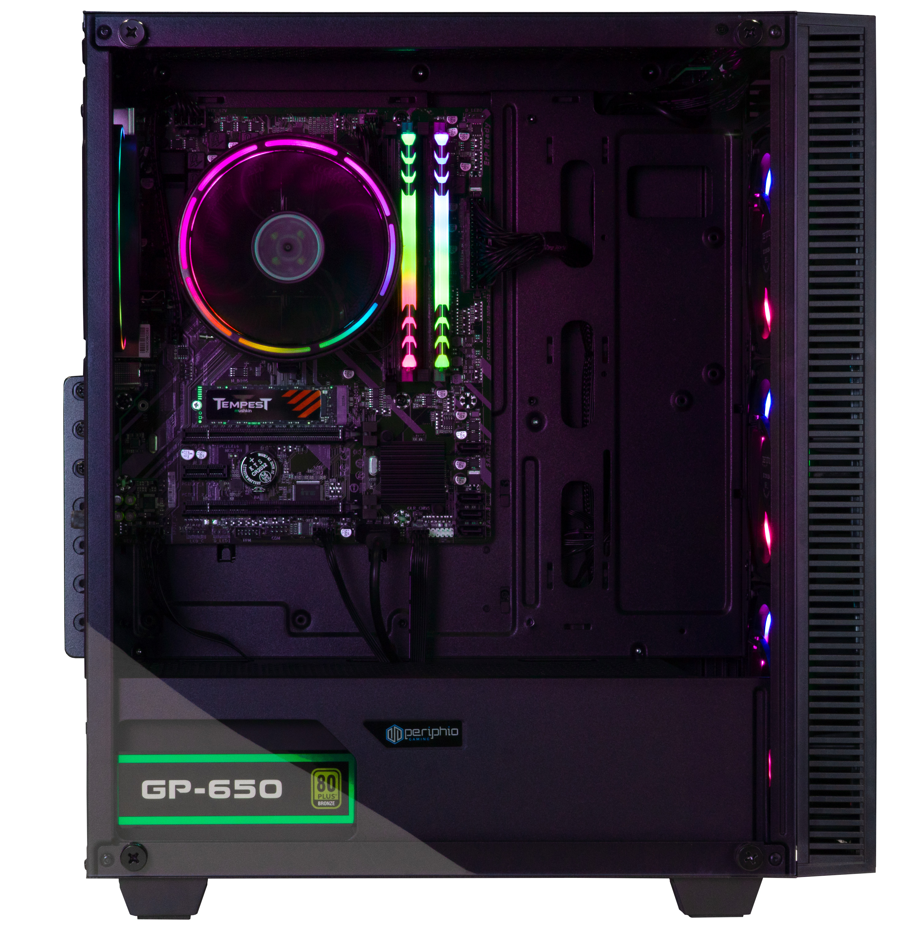 Periphio Terra Gaming PC Desktop - AMD Ryzen 5 (4.4GHz Turbo), Radeon Vega 7 iGPU, 16GB RAM, 1TB NVMe SSD, Windows 11 Gaming Computer, WiFi + BT