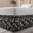 thumbnail image 1 of Floral Bed Skirt, Victorian Flowers Butterflies and Leaves Spring Freshness, Elastic Bedskirt Dust Ruffle Wrap Around for Bedding Decor, 4 Sizes, Dark Grey Champagne, by Ambesonne, 1 of 2