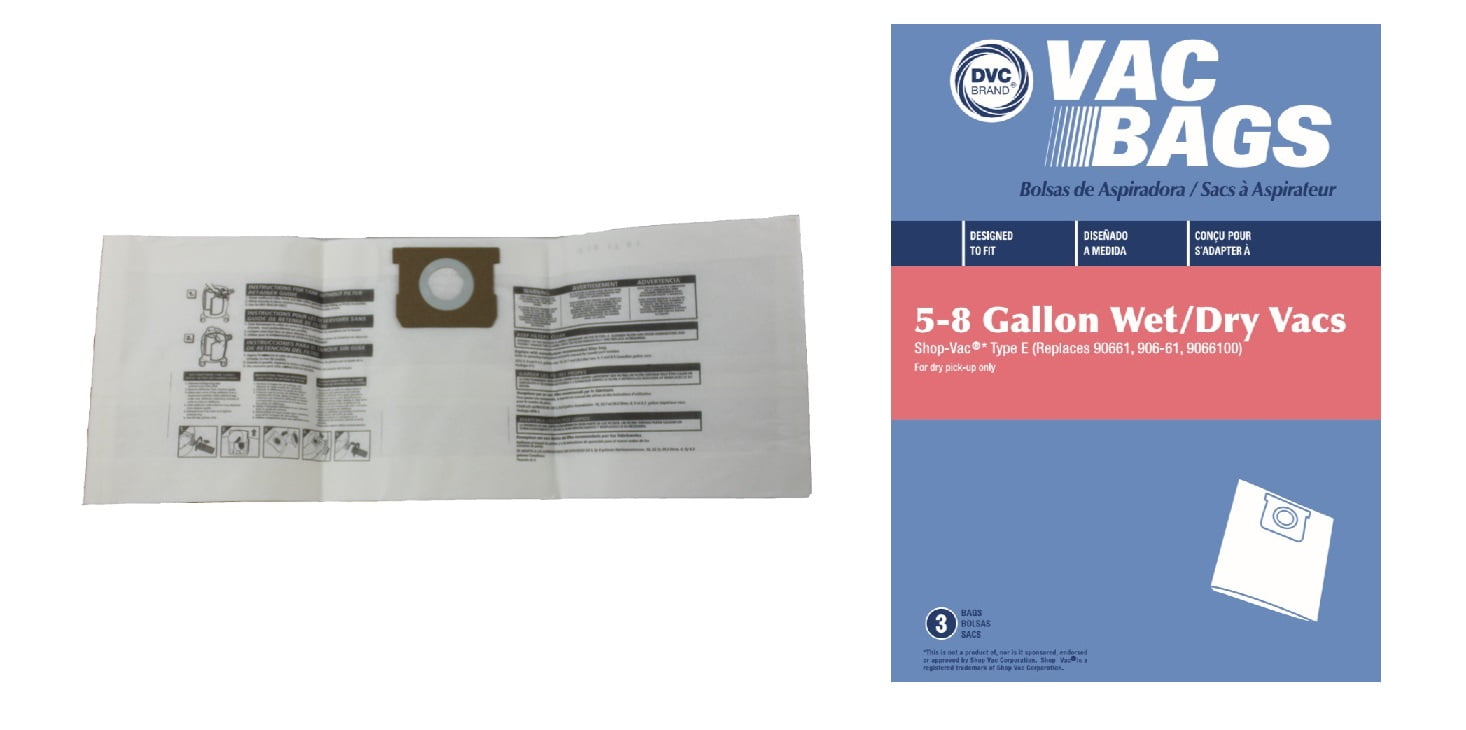 Shop Vac 58 Gallon Vacuum Bags by DVC