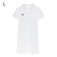 thumbnail image 1 of Vestido de mujer de manga corta, ajustado, bordado, vestido informal transpirable, blanco, L Advancent AP001476-02B, 1 of 7