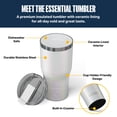 thumbnail image 2 of RTIC Essential 30 oz Leak-Resistant Lid Ceramic Lined Tumbler, Cool Grey Glitter, 2 of 7