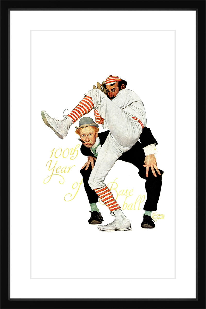 Marmont Hill '100Th Anniversary Of Baseball' by Norman Rockwell Framed Painting Print