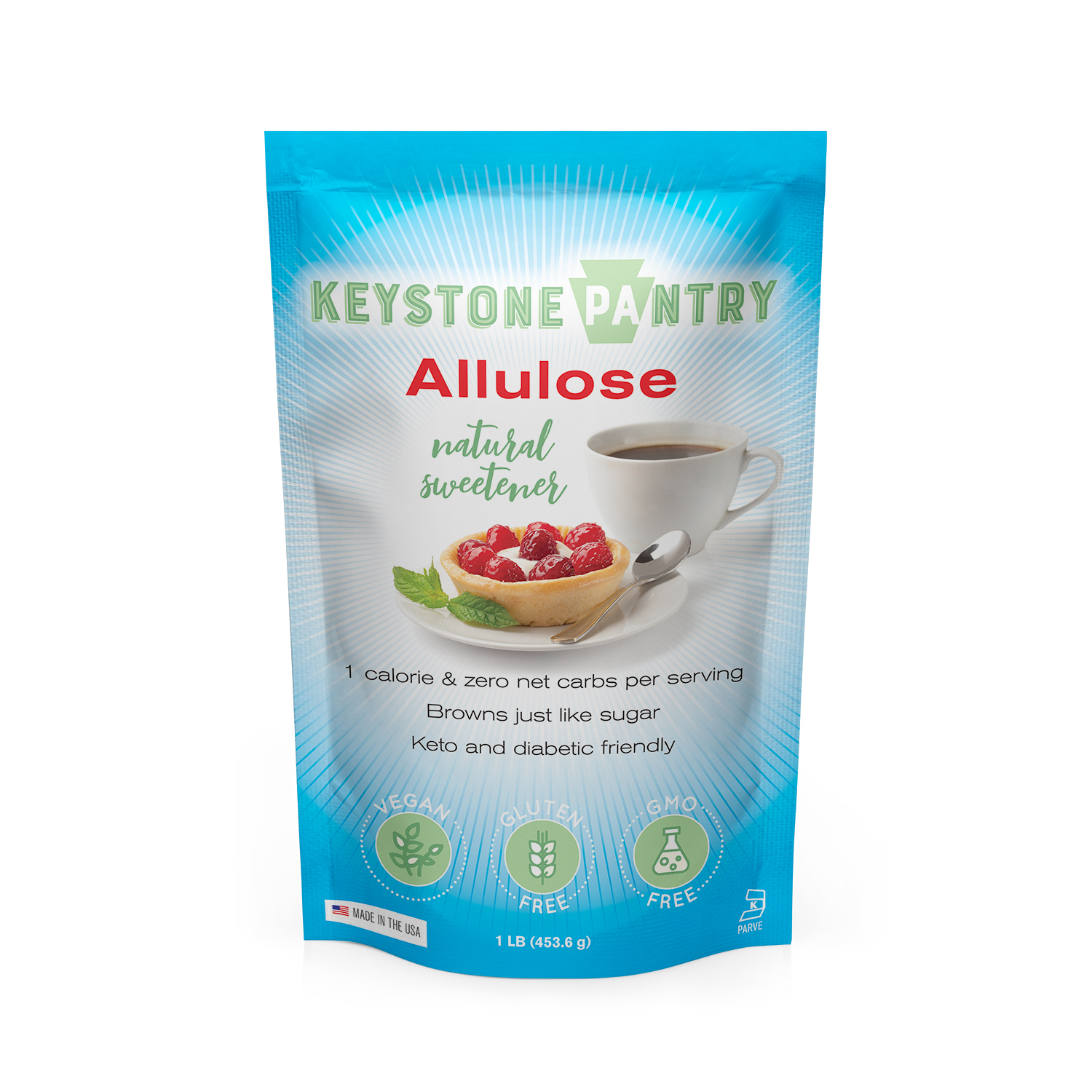 Keystone Pantry Allulose Powder 1 LB Bag LowCalorie Sugar