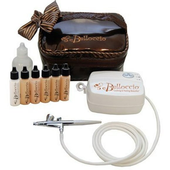 Belloccio Professional Beauty Airbrush Cosmetic Makeup System With 4 Fair Shades Of Foundation For Women