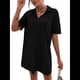 thumbnail image 2 of Vestido de Verano para Mujer, Cuello en V, Corta, Holgado, Informal, con Cuello Tipo Camiseta, Color Negro, Talla XL, 2 of 6