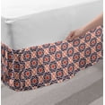 thumbnail image 2 of Geometric Bed Skirt, Continuous Style Floral Ornaments Lattice Illustration Print, Elastic Bedskirt Dust Ruffle Wrap Around for Bedding Decor, 4 Sizes, Burnt Sienna Ivory, by Ambesonne, 2 of 2