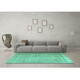 thumbnail image 3 of Ahgly Company Machine Washable Indoor Round Persian Turquoise Blue Traditional Area Rugs, 8' Round, 3 of 4