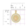 thumbnail image 4 of 14k Tricolor Gold, Virgin Mary Ntra Sra De Guadalupe Pendant Religious Charm Sparkly Cuts 21mm with 16" Dainty Neck Chain, 4 of 9