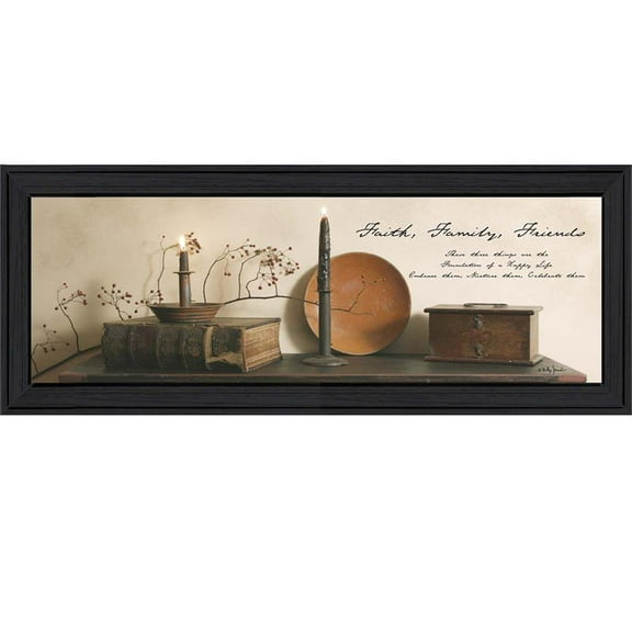 "Faith Family and Friends" Framed Wall Art for Living Room & Bedroom Decoration