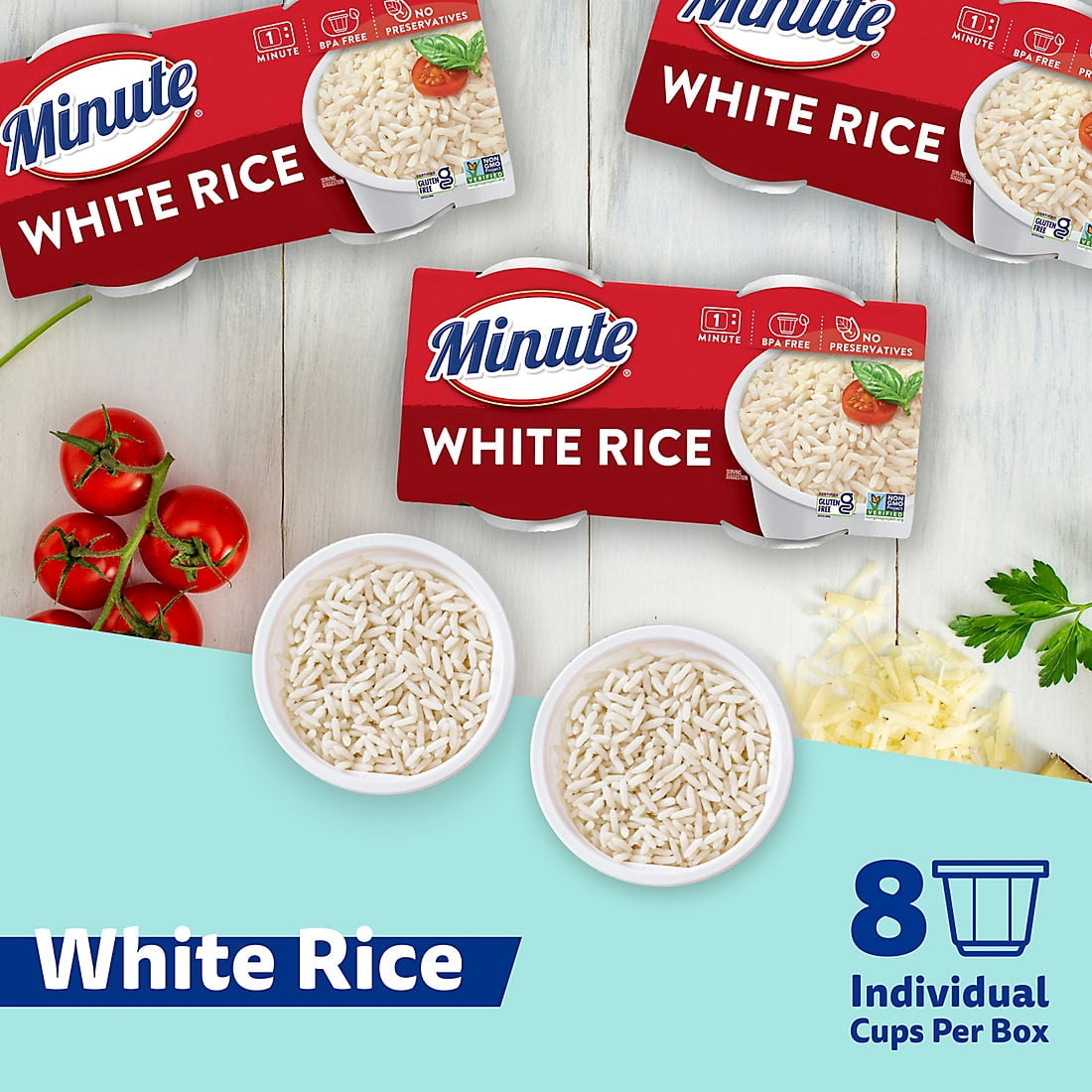 Minute White Rice Cups, 8 pk./4.4 oz.