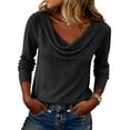 thumbnail image 6 of Sweaters For Women Cowl Neck Lightweight Long Sleeve Basic Knit Pullover Sweater Casual Trendy Fall Winter Layering Outfits L Womens Sweaters, 6 of 6