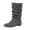 Gray, variant on EKVAHL Women's Slouch Mid‑Calf Boots, Relaxed Fit Faux Leather Flat Boots, Low Heel Daily Walking Boots For Fall Street Wear Black
