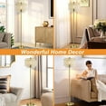 thumbnail image 5 of NATYSWAN Gold Crystal Floor Lamp , Modern Standing Lamps with Double-Layer Lampshade, on-off Foot Switch, for Living Room, Bedroom, Office, 8W Bulb Included, 5 of 9
