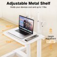 thumbnail image 6 of RTVR Mobile Rolling TV Stand on Wheels for 32-83 inch Screens, White Adjustable Portable TV Cart up to 110lbs for Living Room, 6 of 8