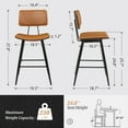 thumbnail image 4 of Dycanpo 24.5'' Bentwood Counter Height Chairs Set of 4, PU Leather Upholstered Bar Stools, Whiskey Brown, 4 of 5