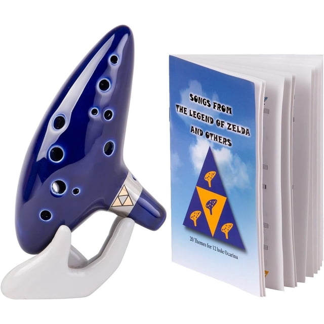 Zelda Ocarina with Song Book (Songs From the Legend of Zelda) 12 Hole Alto C Link's Zelda Ocarinas Gift for Zelda Lover with Display Stand Protective Bag