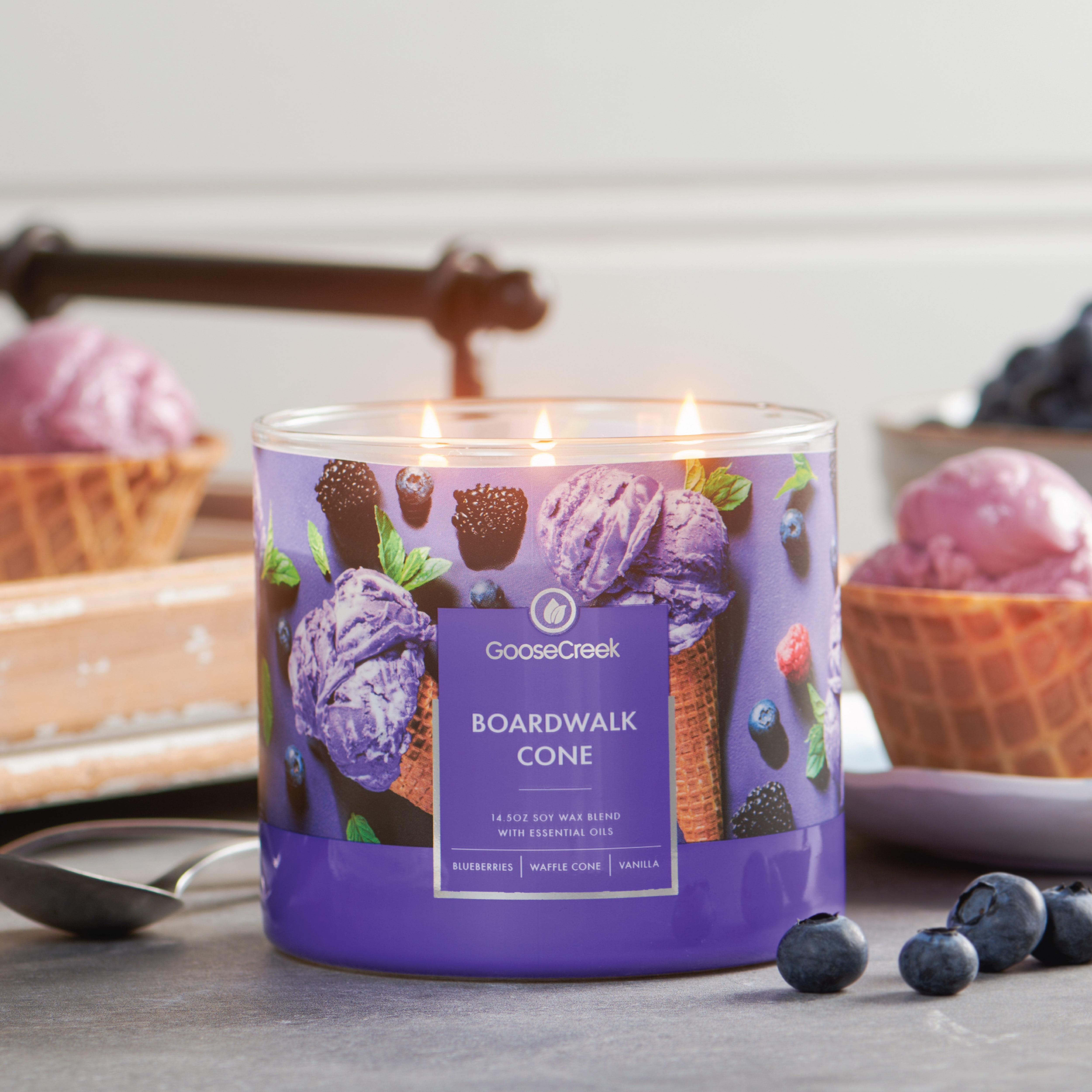 Goose Creek 3-Wick Boardwalk Cone Scented Jar Candle, 14.5oz.