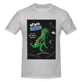 thumbnail image 4 of Bingfone Space Dino Cartoon Black Men'S Loose Fit Short-Sleeve Pocket T-Shirt, 4 of 7