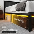 thumbnail image 6 of Kbun Queen Bed Frame with Headboard, Outlets and LED Lights, Heavy Duty Metal Platform with Storage Space Under Frame, No Box Spring Needed, Noise Free, Gray, 6 of 9