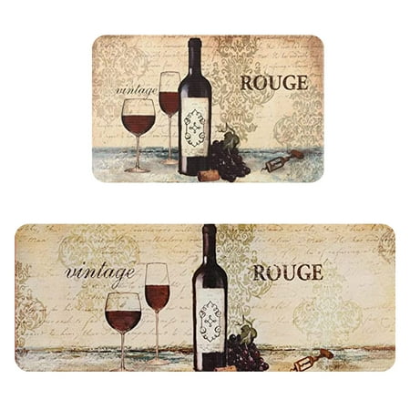 

wendunide home textiles Kitchen Carpet (2 Pieces) S Kitchen Carpet Washable Cushion Comfortable Kitchen Carpet Set D