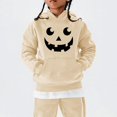 thumbnail image 4 of Abcomgle Girls Halloween Hoodie 10-12 Spooky Pumpkin Face Sweatshirts with Hooded Preppy Long Sleeve Girls Pullover Top with Pocket Winter Clothes for Tween Girls, 4 of 6