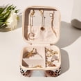 thumbnail image 6 of Rose Leopard Travel Portable Square Jewelry Stand - Earring Organizer, Earring Holder, and Jewelry Box - Suitable for Girls and Women, 6 of 6