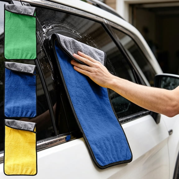 Microfiber Car Cleaning Towels, Ultra Absorbent Double-Sided Lint-Free Wash Cloths for Cars, Trucks, SUVs and Household Use