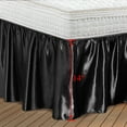 thumbnail image 5 of PiccoCasa Satin Bed Skirt 14" Drop Dust Bed Ruffle Black King, 5 of 7