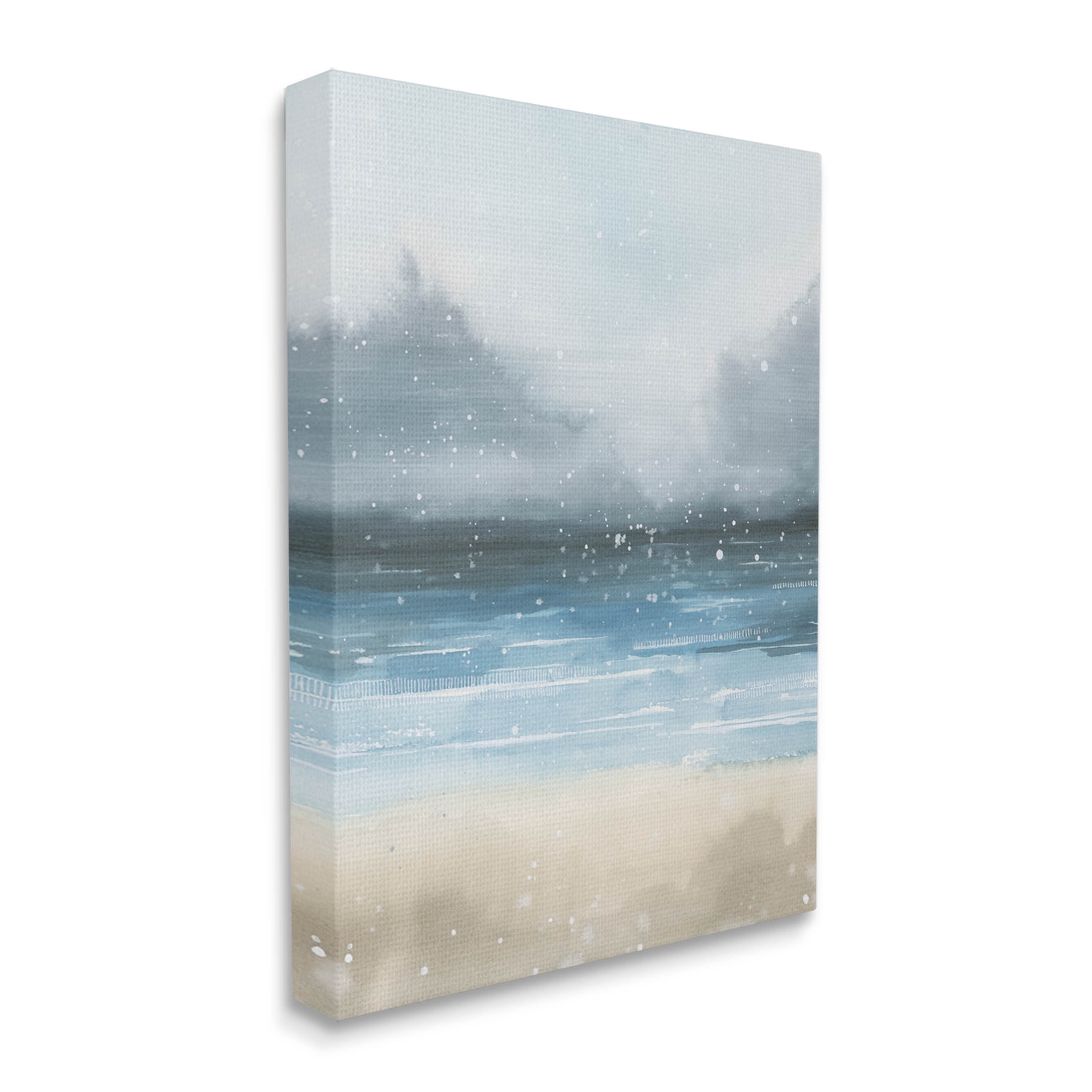Stupell Industries Beach Snowfall Ocean Shore Graphic Art Gallery Wrapped Canvas Print Wall Art, Design by Grace Popp