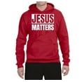 thumbnail image 2 of Jesus Matters Christian Love God Church | Mens Inspirational/Christian Hooded Sweatshirt Graphic Hoodie, Red, 3XL, 2 of 3