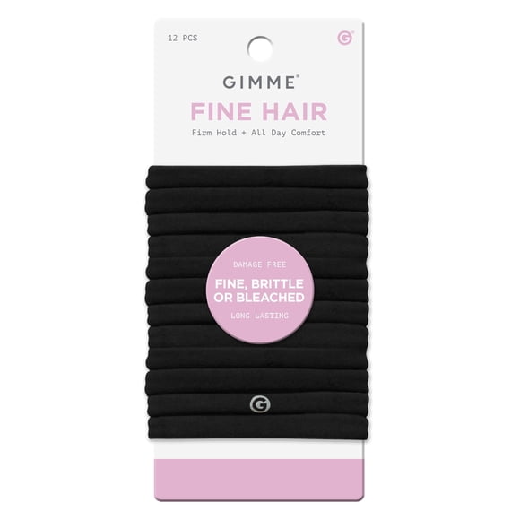 Gimme Beauty Bandas elásticas para cabello fino – Lazos elásticos de ajuste delgado para cabello fino quebradizo o decolorado – Soportes para coleta de agarre suave sin abolladuras para comodidad dura