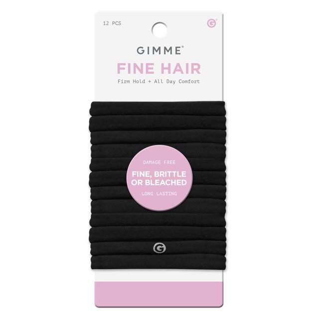 Gimme Beauty Bandas elásticas para cabello fino – Lazos elásticos de ajuste delgado para cabello fino quebradizo o decolorado – Soportes para coleta de agarre suave sin abolladuras para comodidad dura