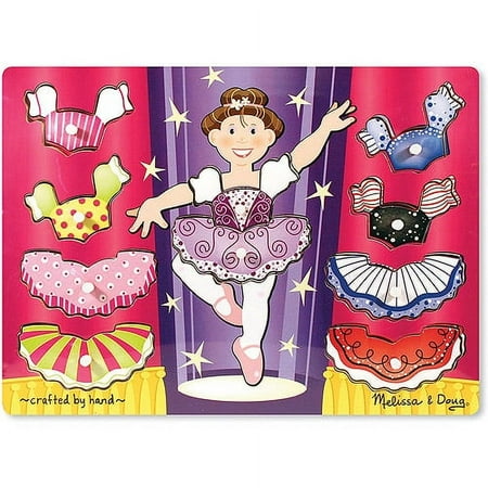 Melissa & Doug Ballerina Dress-Up Wooden Peg Puzzle